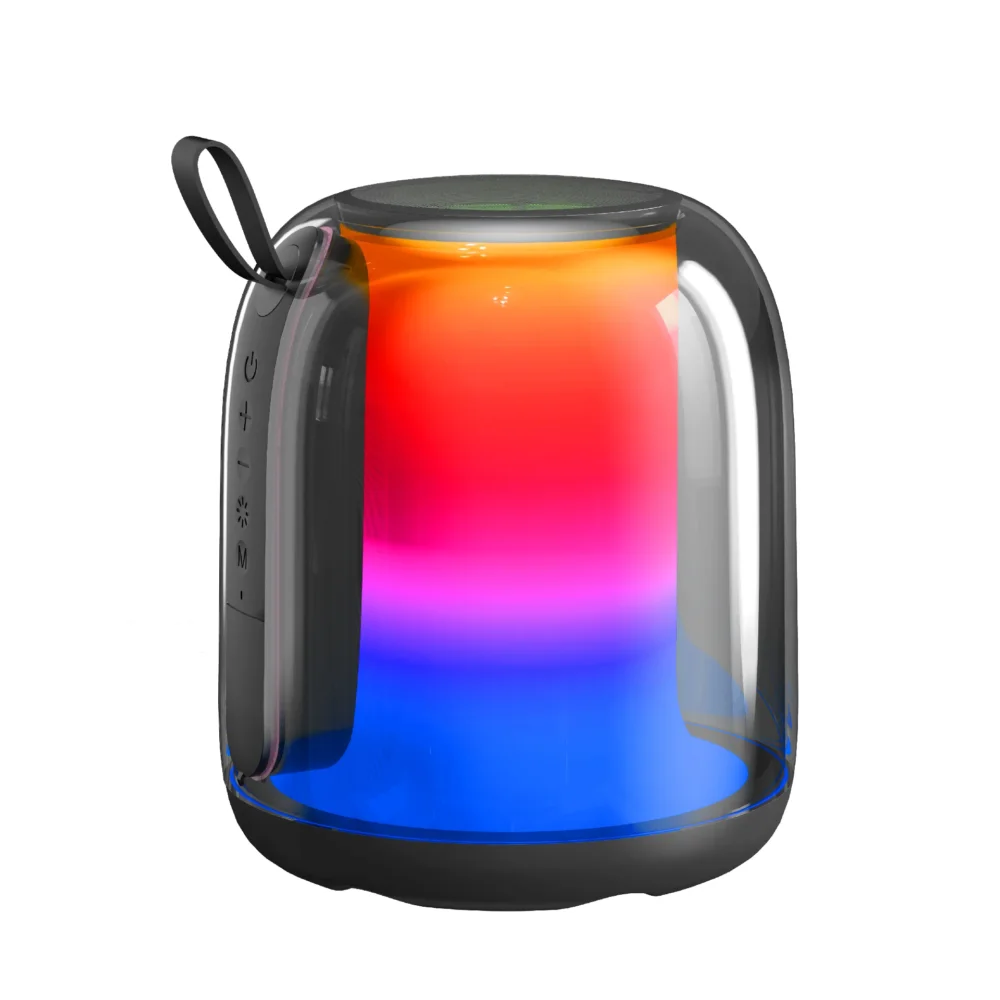 Enceinte Bluetooth Moxom MX-SK75 20W – Design Verre Élégant, Lumières RGB et Son Puissant