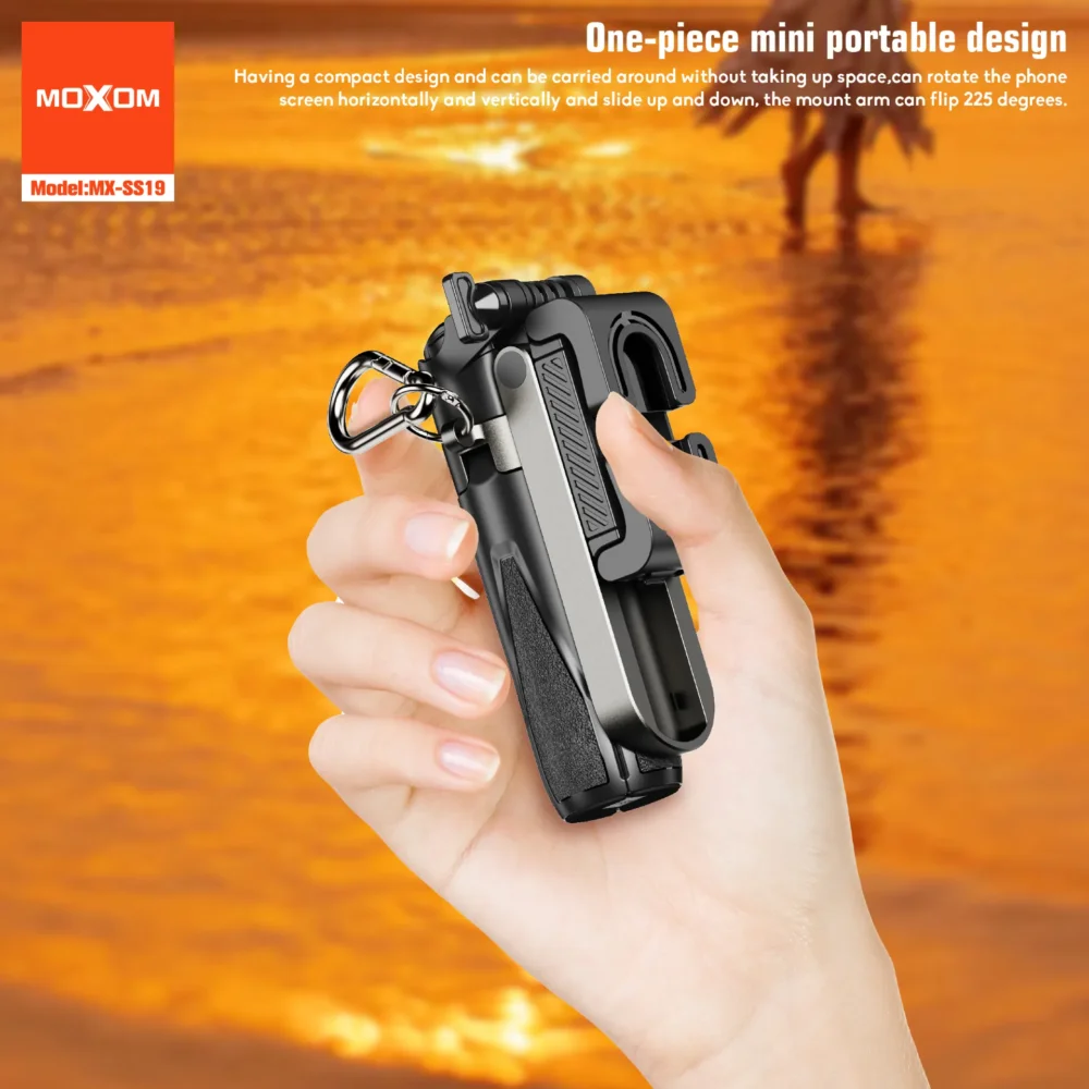 Perche Selfie Multifonction Moxom MX-SS19 Mini Trépied 4-en-1, Bluetooth et Design Compact — image 5