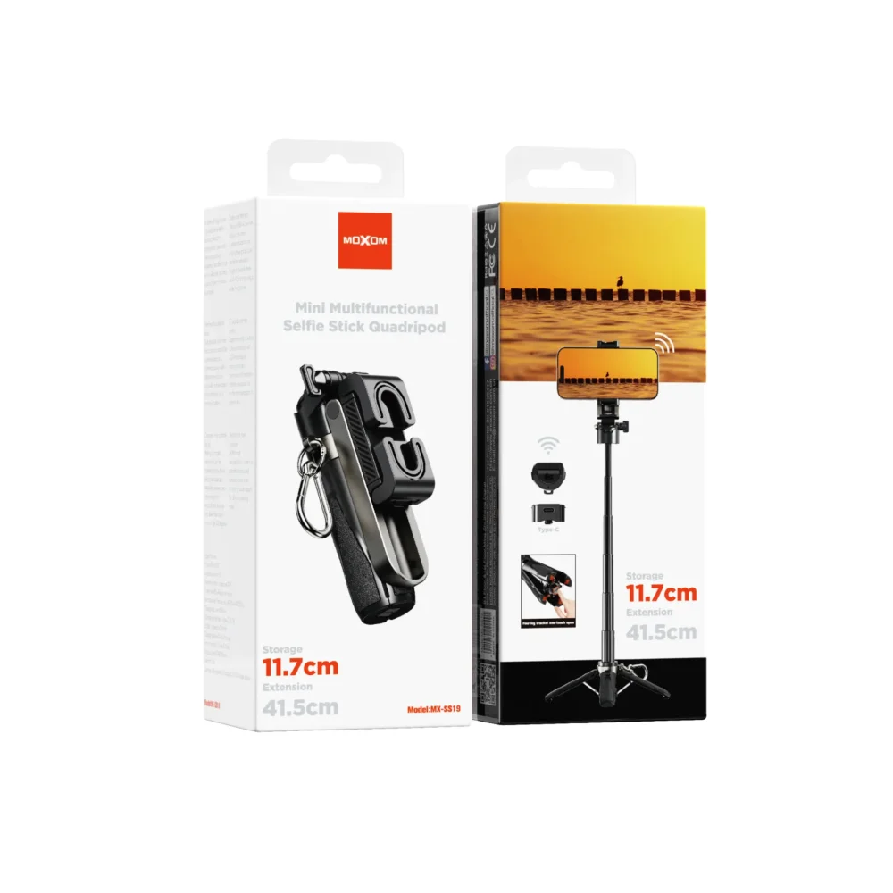Perche Selfie Multifonction Moxom MX-SS19 Mini Trépied 4-en-1, Bluetooth et Design Compact — image 8