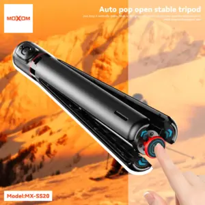 Perche Selfie Trépied Moxom MX-SS20 1.71m Télécommande Bluetooth, Rotation Multi-Angles et Design Pliable