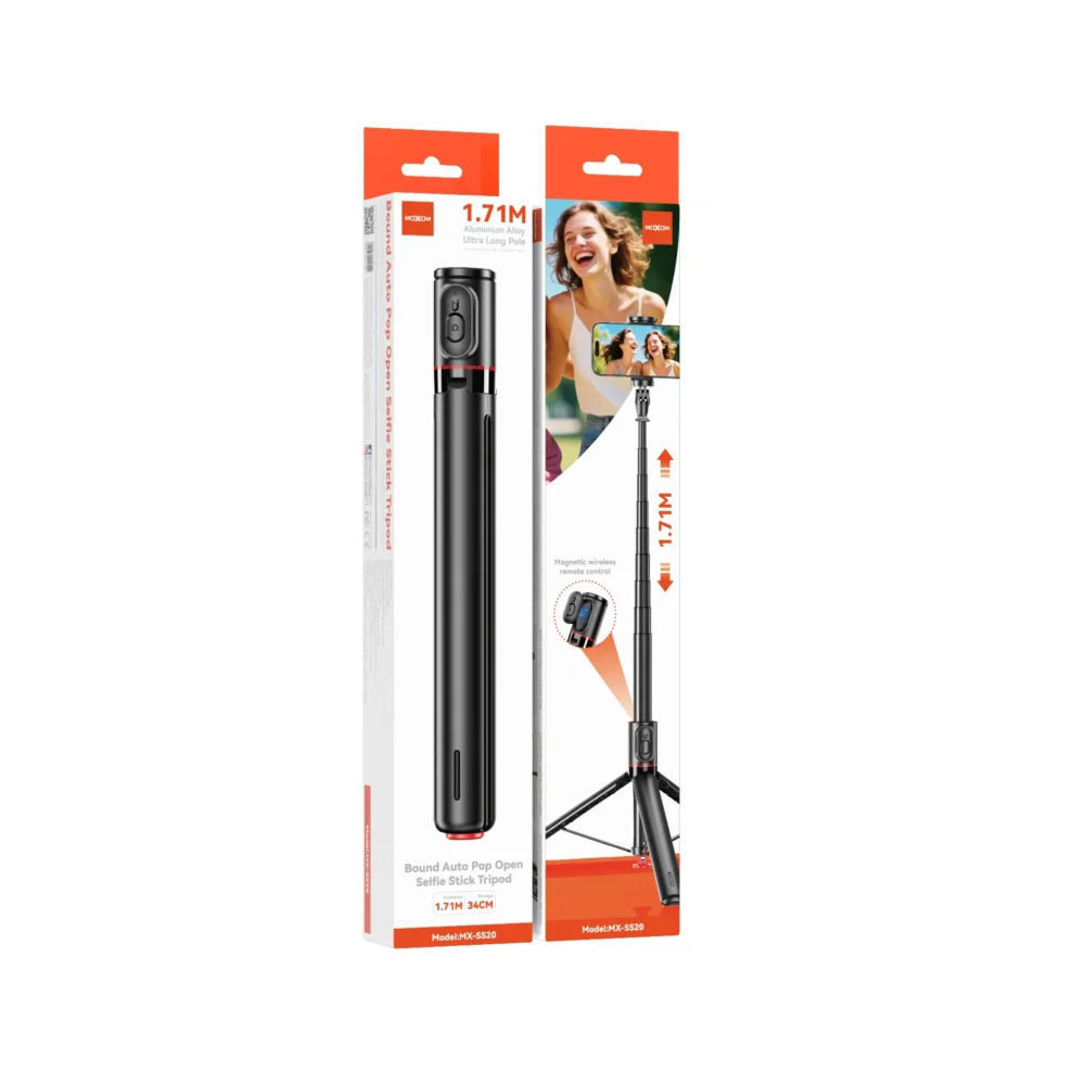 Perche Selfie Trépied Moxom MX-SS20 1.71m Télécommande Bluetooth, Rotation Multi-Angles et Design Pliable — image 8