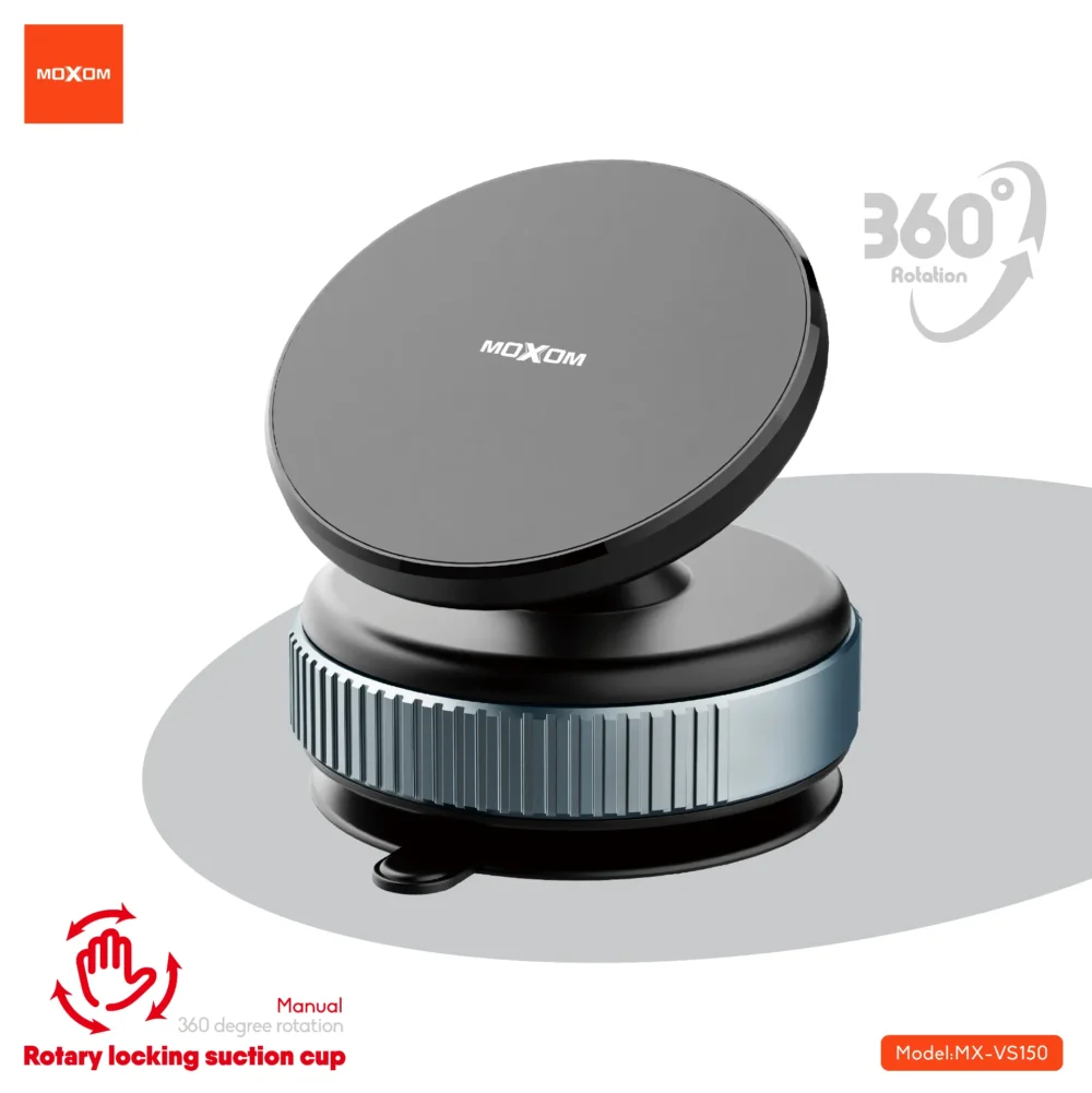 Support Téléphone à Ventouse Moxom MX-VS150 Rotation 360°, Fixation Ultra Stable et Universelle