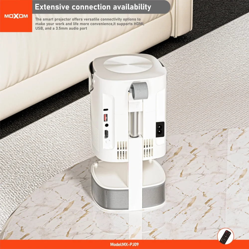 Projecteur Intelligent Moxom PJ09 Android 1080p  Portable Pliable, Auto Focus, WiFi & Bluetooth — image 4
