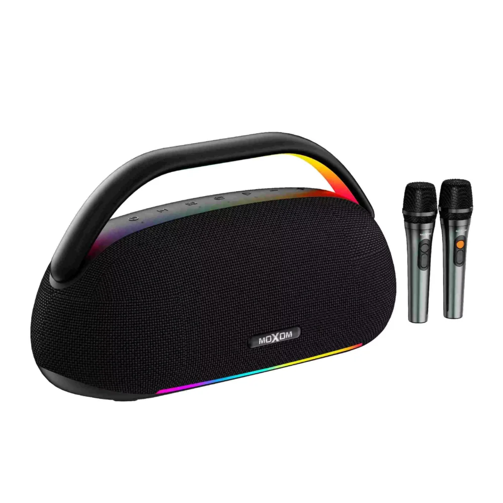 Amplificateur de Son Moxom MX-SK103 150W – Batterie 12000mAh, LED RGB et 2 Micros Sans Fil