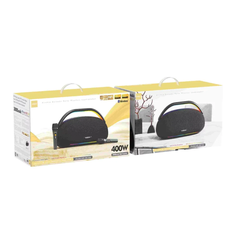 Amplificateur de Son Moxom MX-SK103 150W – Batterie 12000mAh, LED RGB et 2 Micros Sans Fil — image 7
