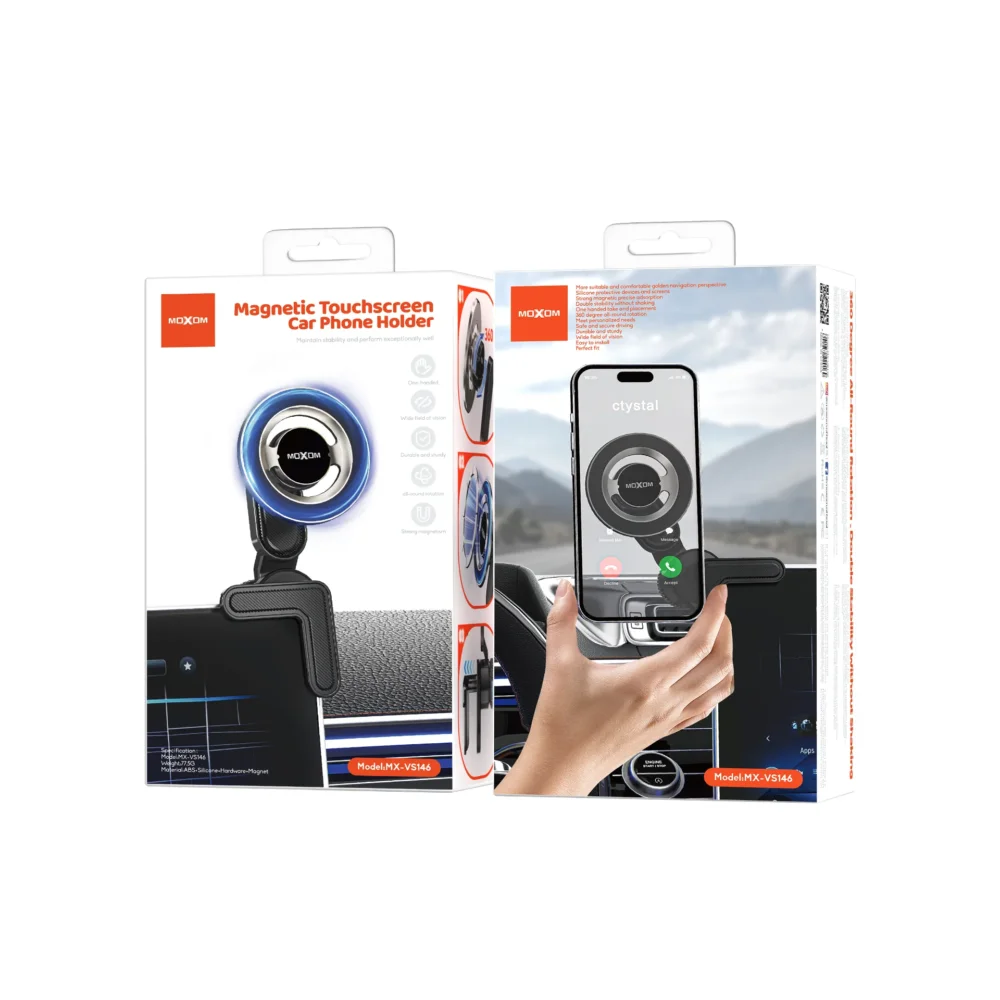 Support Téléphone Voiture Magnétique Moxom MX-VS146 avec Écran Tactile – Rotation 360° et Fixation Stable — image 3