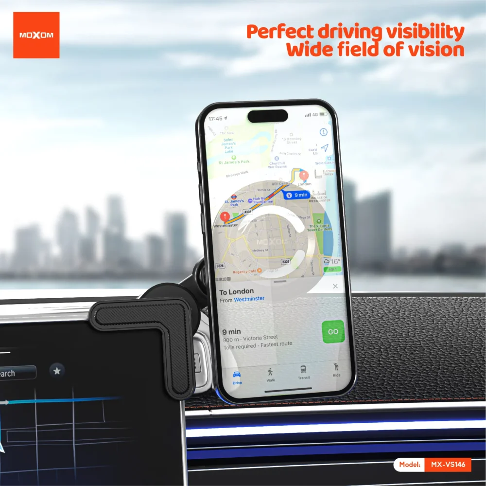 Support Téléphone Voiture Magnétique Moxom MX-VS146 avec Écran Tactile – Rotation 360° et Fixation Stable — image 8