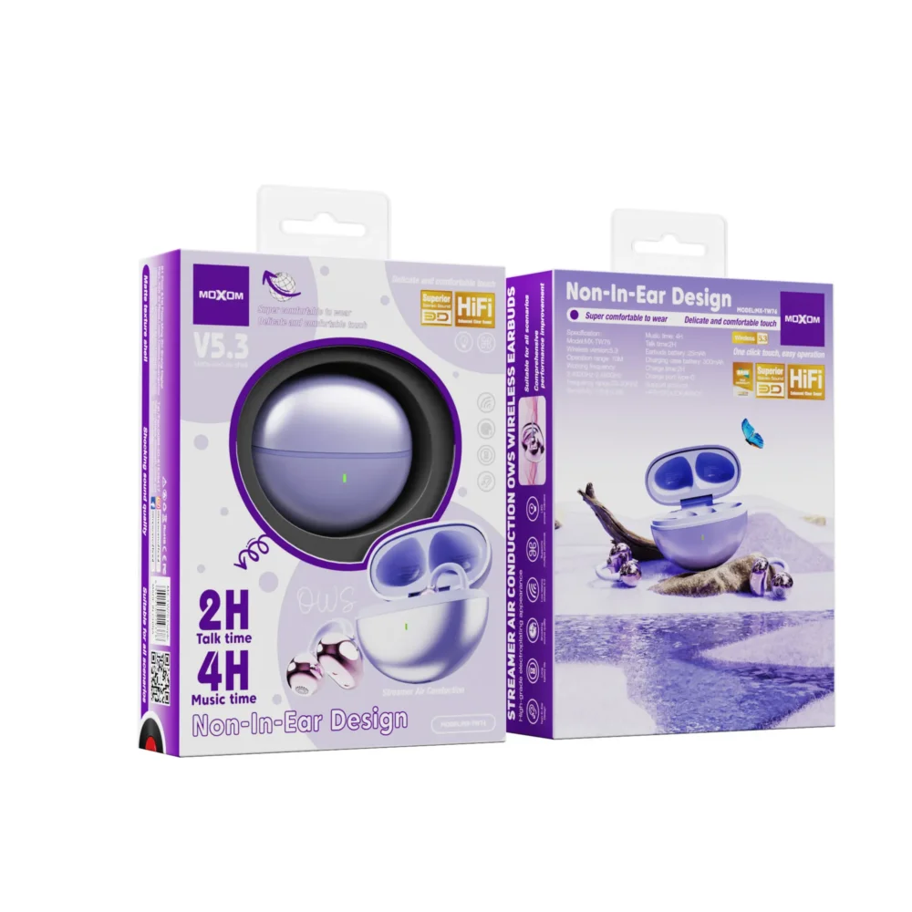 Écouteurs Sans Fil MOXOM MX-TW76 Open-Ear Bluetooth 5.4 – Design Tour d’Oreille, Son Hi-Fi et Confort Longue Durée — image 10