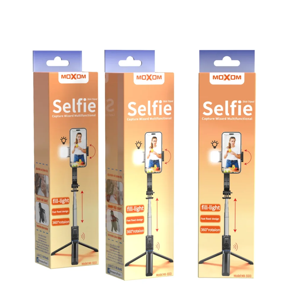 MOXOM MX-SS13 Perche à Selfie Bluetooth avec Trépied Intégré et Éclairage LED Détachable – Rotation 360° — image 9