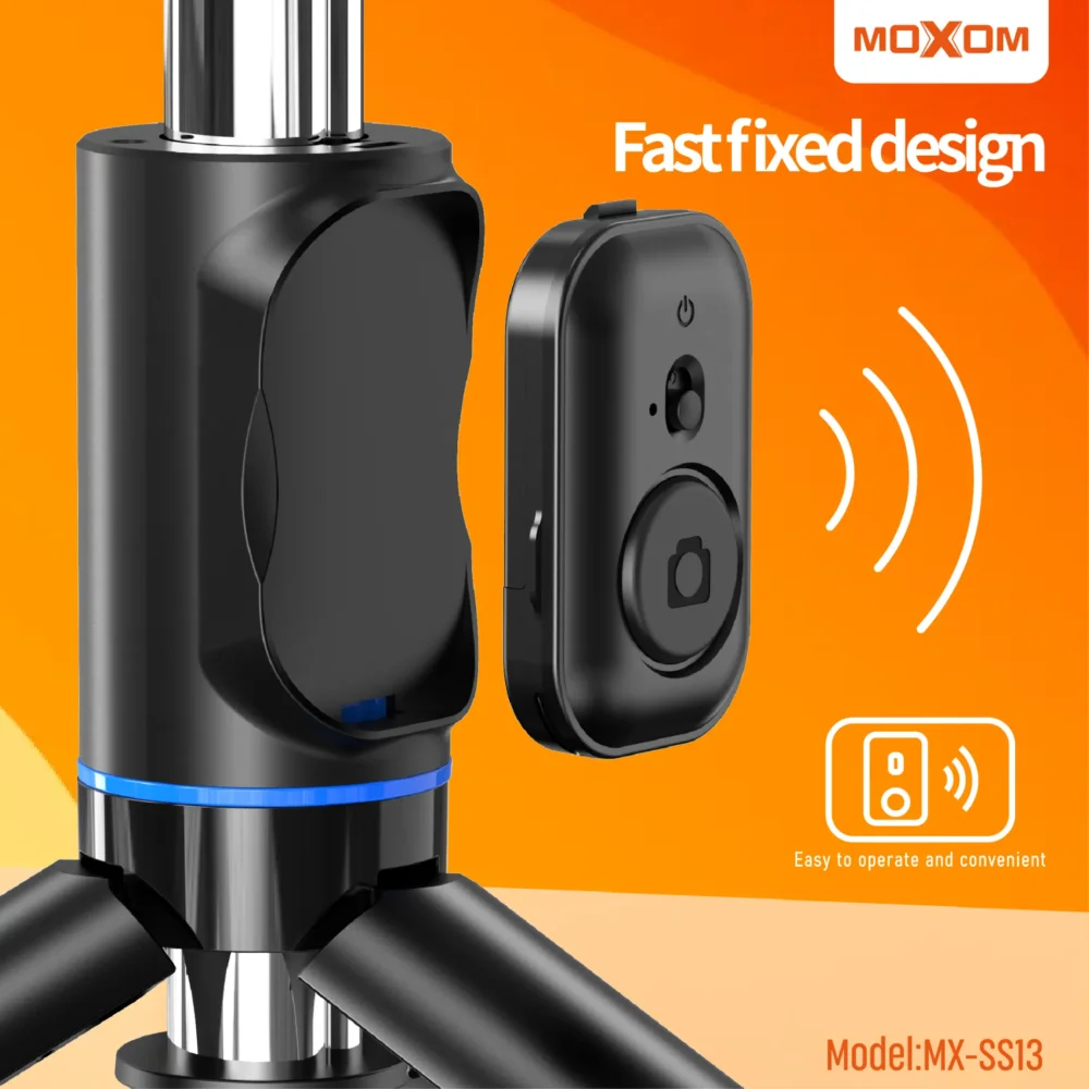 MOXOM MX-SS13 Perche à Selfie Bluetooth avec Trépied Intégré et Éclairage LED Détachable – Rotation 360° — image 3