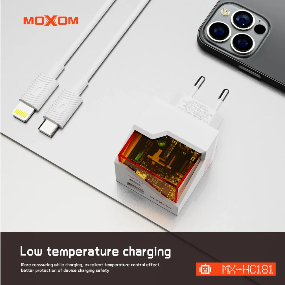 Chargeur Secteur MOXOM MX-HC181 20W PD Fast Charge – USB-C & USB-A — image 11