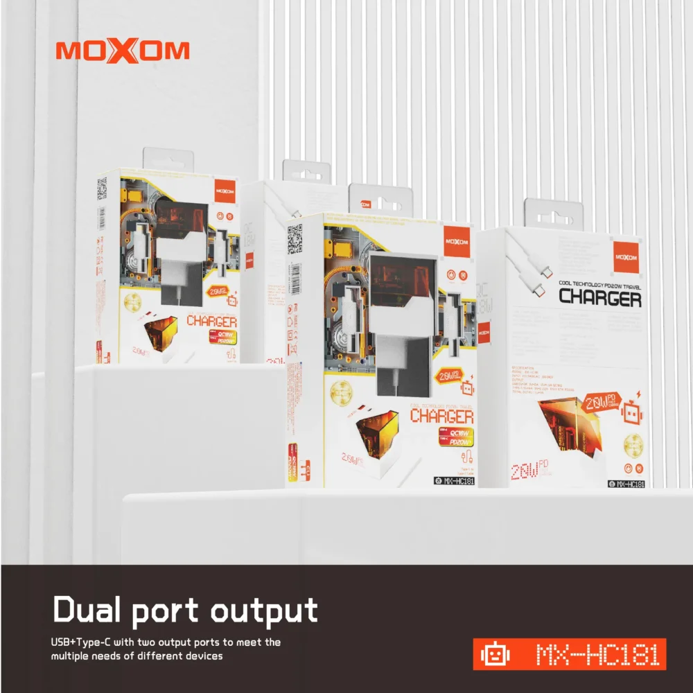 Chargeur Secteur MOXOM MX-HC181 20W PD Fast Charge – USB-C & USB-A — image 12