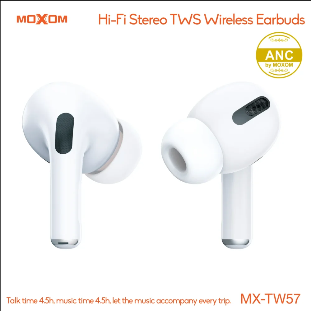 Écouteurs Sans Fil MOXOM MX-TW57 ANC Bluetooth 5.3 – Réduction Active du Bruit, Son Hi-Fi et 40H d’Autonomie — image 3