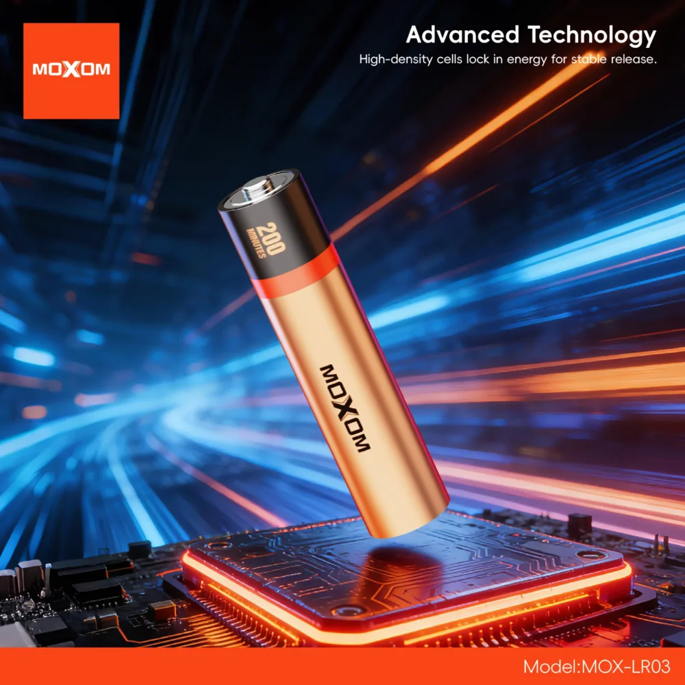 Piles Alcalines AAA MOXOM MOX-LR03 1.5V – Haute Performance 1500mAh, Longue Durée pour Télécommandes, Jouets et Appareils Électroniques — image 8