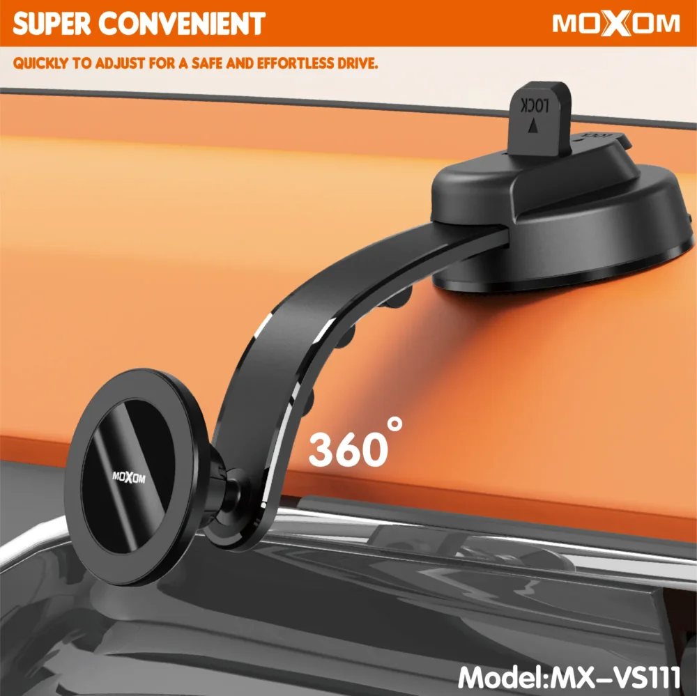 Support Téléphone Magnétique Tableau de Bord MOXOM MX-VS111 – Support Voiture Flexible Rotatif 360° — image 9