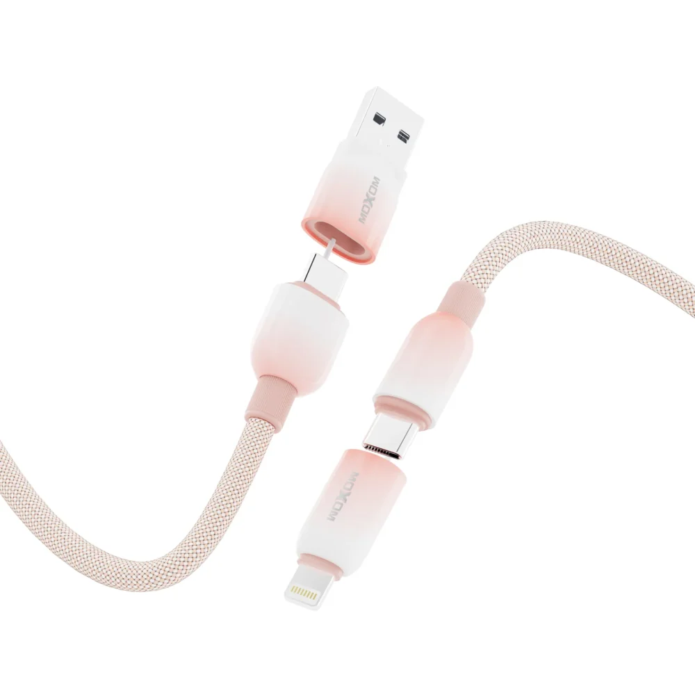 MOXOM CB360 Câble de Charge Rapide 4-en-1 avec Synchronisation des Données | USB-A vers USB-C, Lightning & Micro USB | Câble Tressé Multi-Appareils — image 14