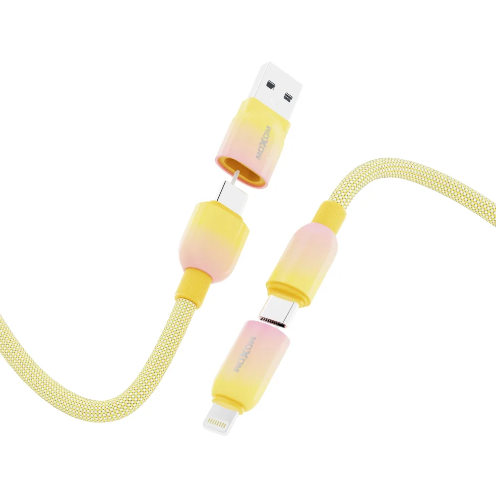 MOXOM CB360 Câble de Charge Rapide 4-en-1 avec Synchronisation des Données | USB-A vers USB-C, Lightning & Micro USB | Câble Tressé Multi-Appareils — image 15