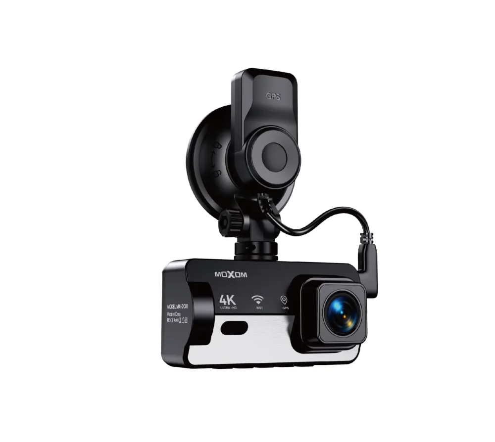 MOXOM MX-DC01 Caméra de Tableau de Bord 4K Ultra HD WiFi GPS – Dash Cam Intelligente pour Voiture