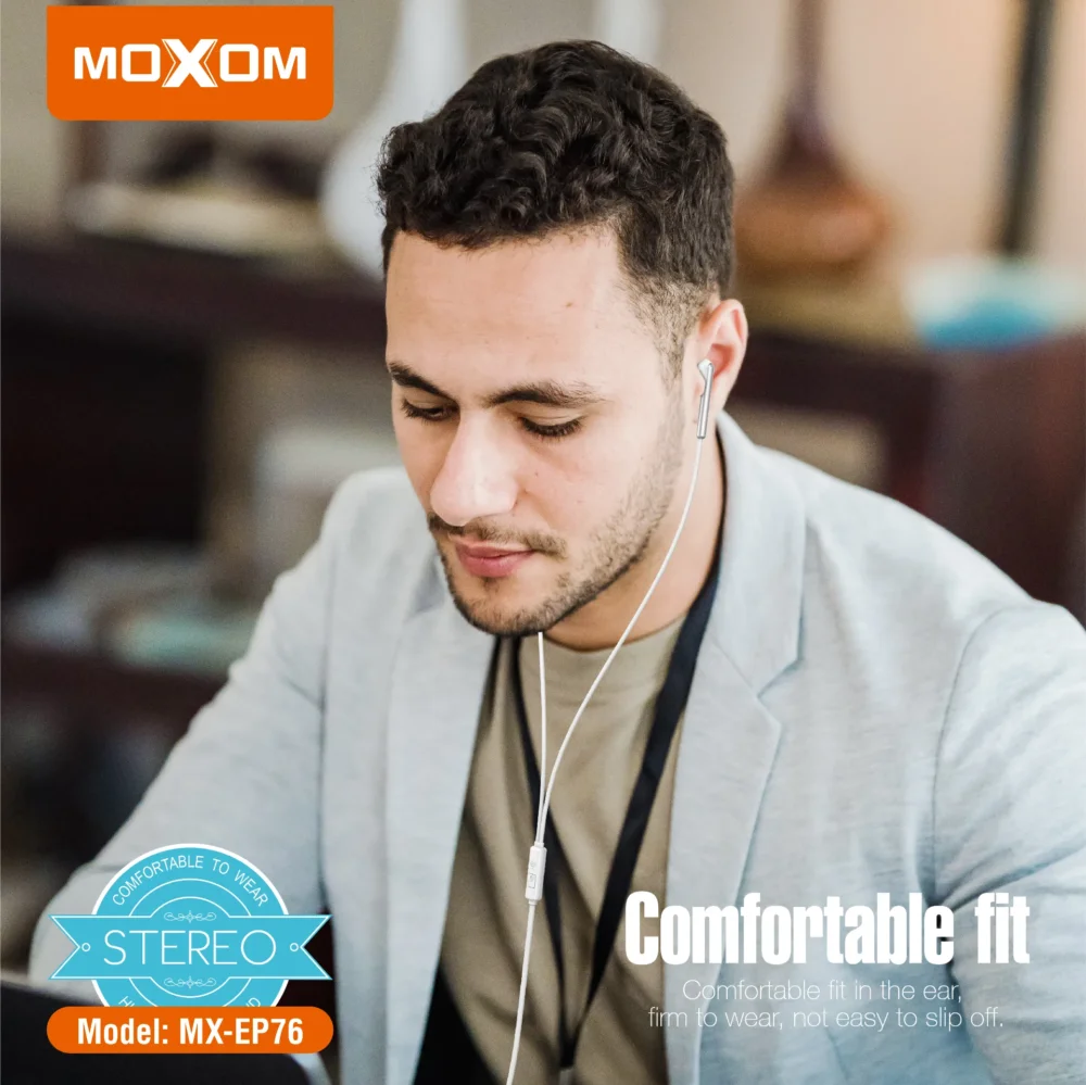 MOXOM MX-EP76 Écouteurs Filaire Stéréo Jack 3,5 mm avec Microphone et Commande Multifonction — image 11