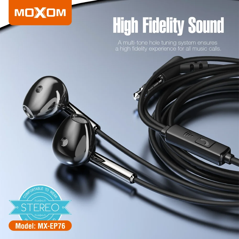 MOXOM MX-EP76 Écouteurs Filaire Stéréo Jack 3,5 mm avec Microphone et Commande Multifonction — image 6
