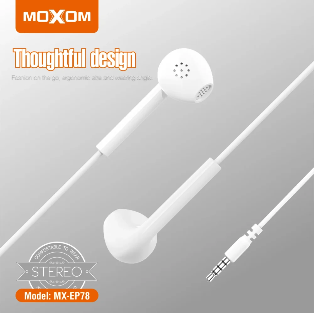 Écouteurs Hi-Fi MOXOM MX-EP78 avec Microphone – Son Stéréo Haute Fidélité — image 6