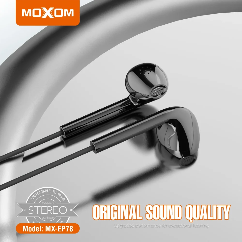 Écouteurs Hi-Fi MOXOM MX-EP78 avec Microphone – Son Stéréo Haute Fidélité — image 7