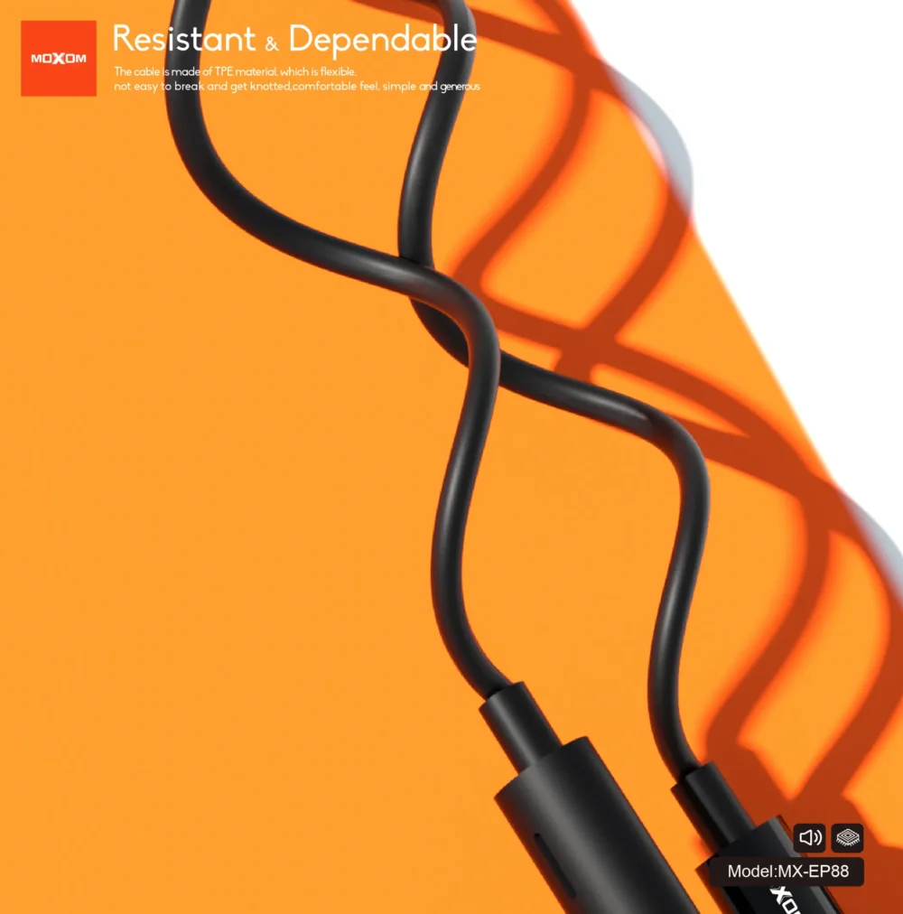 Écouteurs Filaires MOXOM MX-EP88 – Son Stéréo HD, Microphone Intégré — image 8