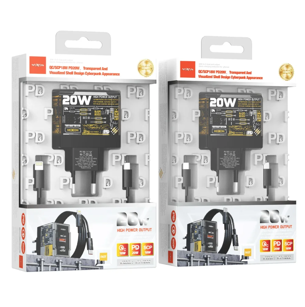 Chargeur Rapide MOXOM MX-HC193 20W PD & QC 18W  type C — image 4