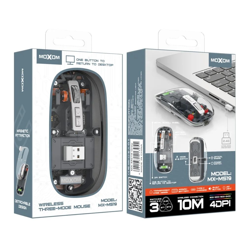 MOXOM MX-MS19 Souris Sans Fil Rechargeable Triple Mode Bluetooth & 2.4GHz — image 18
