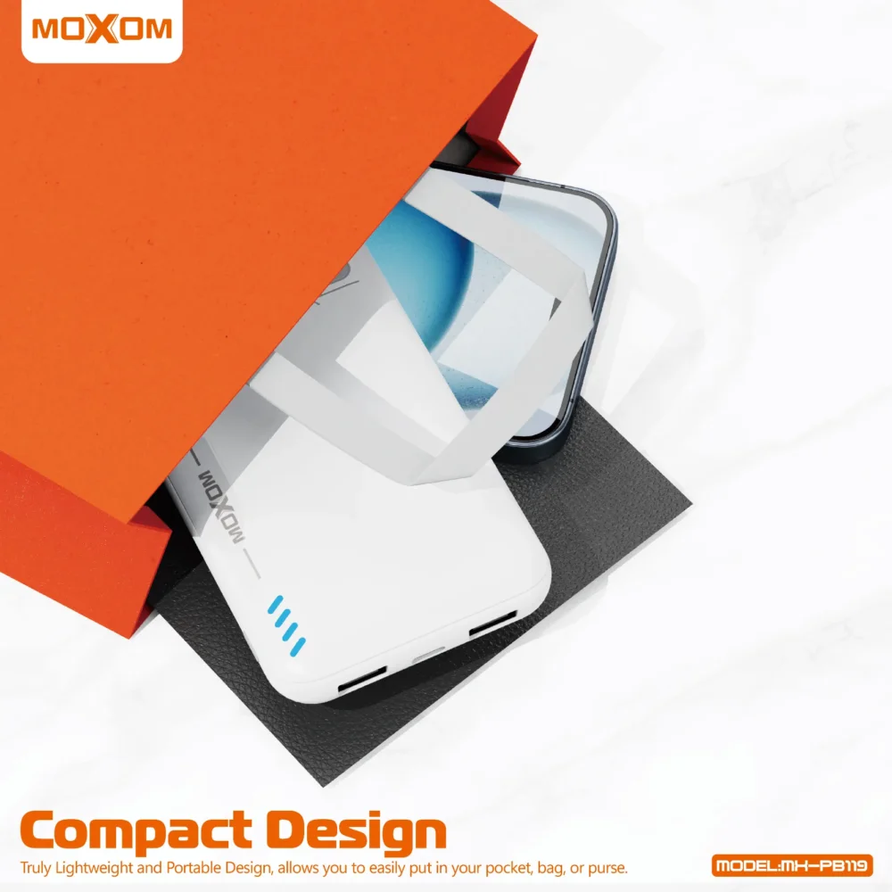 Power Bank MOXOM MX-PB119 10000mAh – Double USB, LED Intelligent, Charge Rapide Portable — image 5