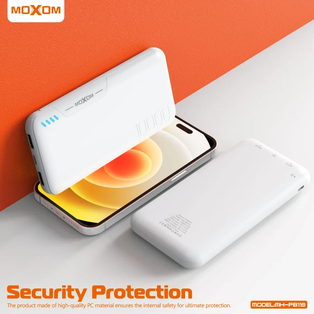Power Bank MOXOM MX-PB119 10000mAh – Double USB, LED Intelligent, Charge Rapide Portable — image 8