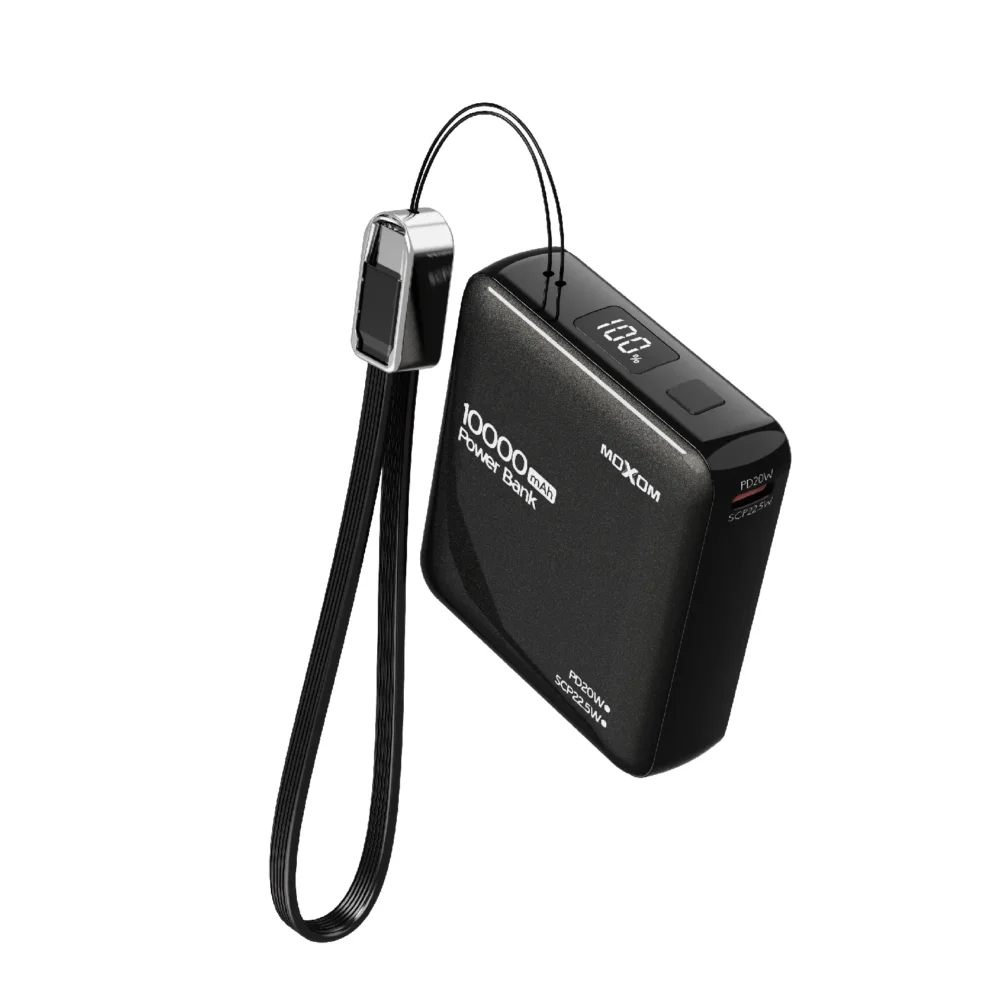 MOXOM MX-PB162 Mini Power Bank 10000 mAh | Charge Rapide PD 20 W & SCP 22,5 W | Écran LCD | Câble USB-C Intégré — image 13