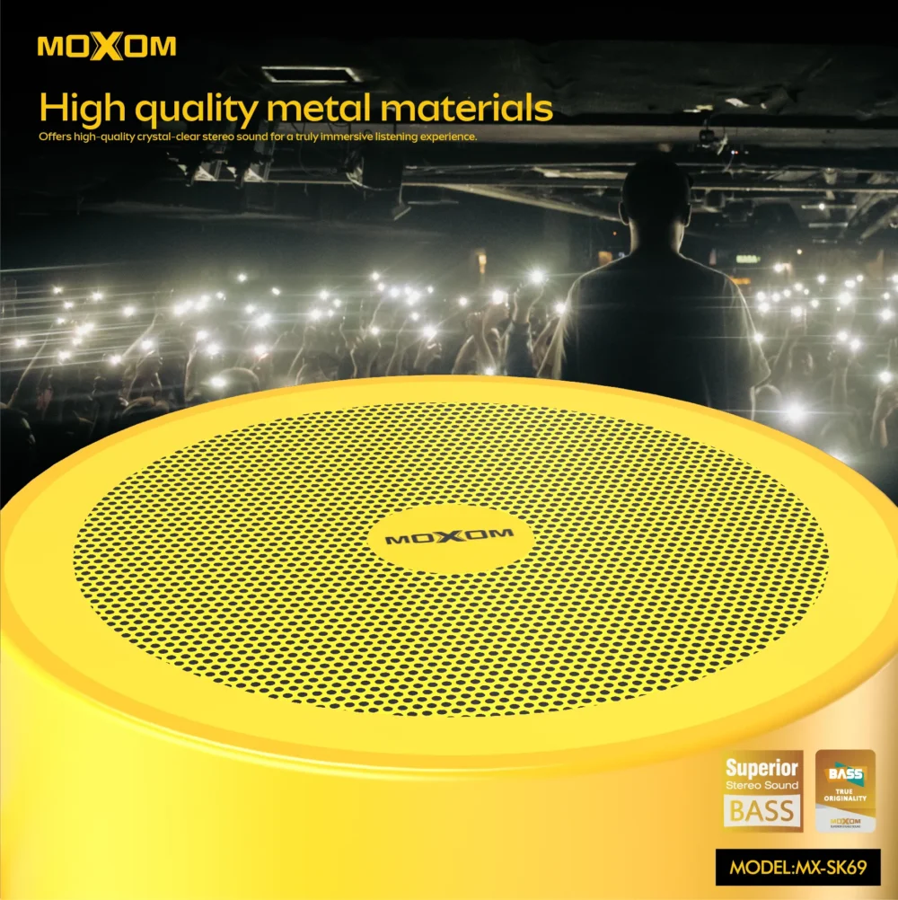 MOXOM MX-SK69 Mini Enceinte Bluetooth Portable | Son Stéréo Bass | Jusqu'à 4 Heures d'Autonomie | Ultra Compacte — image 9