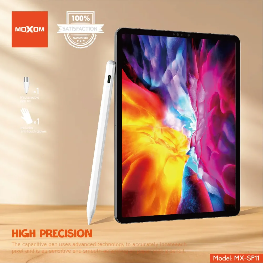 Stylet Tactile Universel MOXOM MX-SP11 – Haute Précision, Rechargeable USB-C & Pointe Remplaçable — image 4