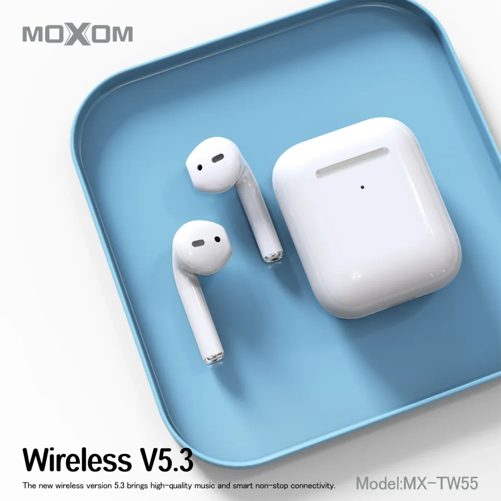 Écouteurs Sans Fil MOXOM MX-TW55 Bluetooth 5.3 – Audio Spatial, Appels HD et Boîtier de Charge Compact — image 3