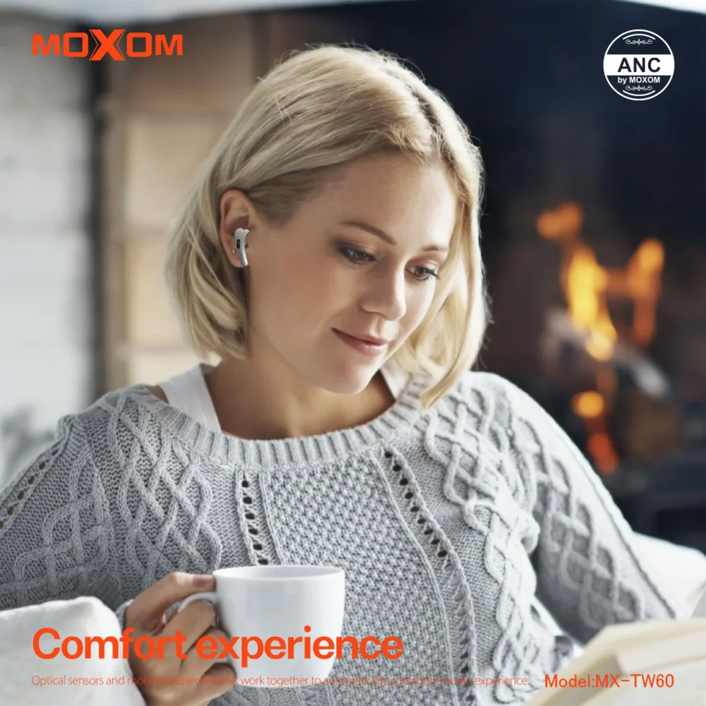 Écouteurs Sans Fil MOXOM MX-TW60 ANC Bluetooth 5.3 – Son Hi-Fi Stéréo, Réduction Active du Bruit et Recharge Rapide — image 8