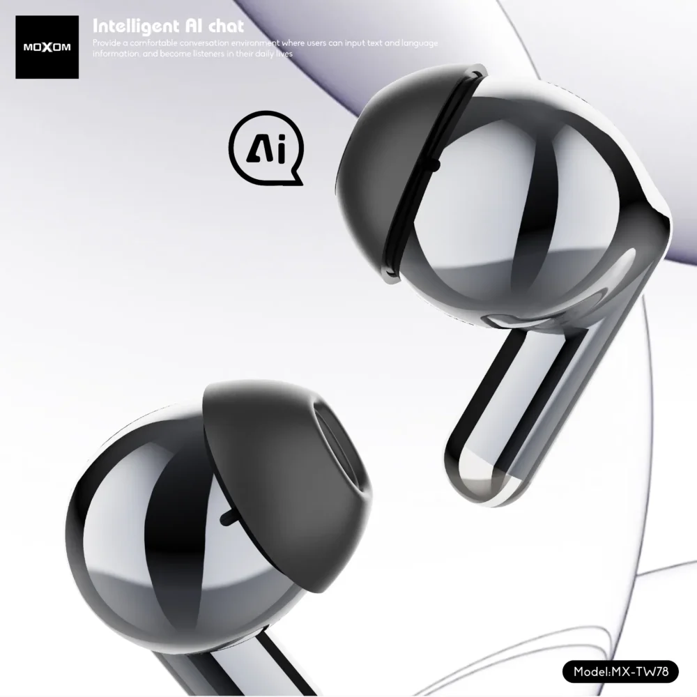 # Écouteurs Sans Fil MOXOM MX-TW78 Bluetooth 5.3 avec Traduction IA en 30+ Langues — image 4