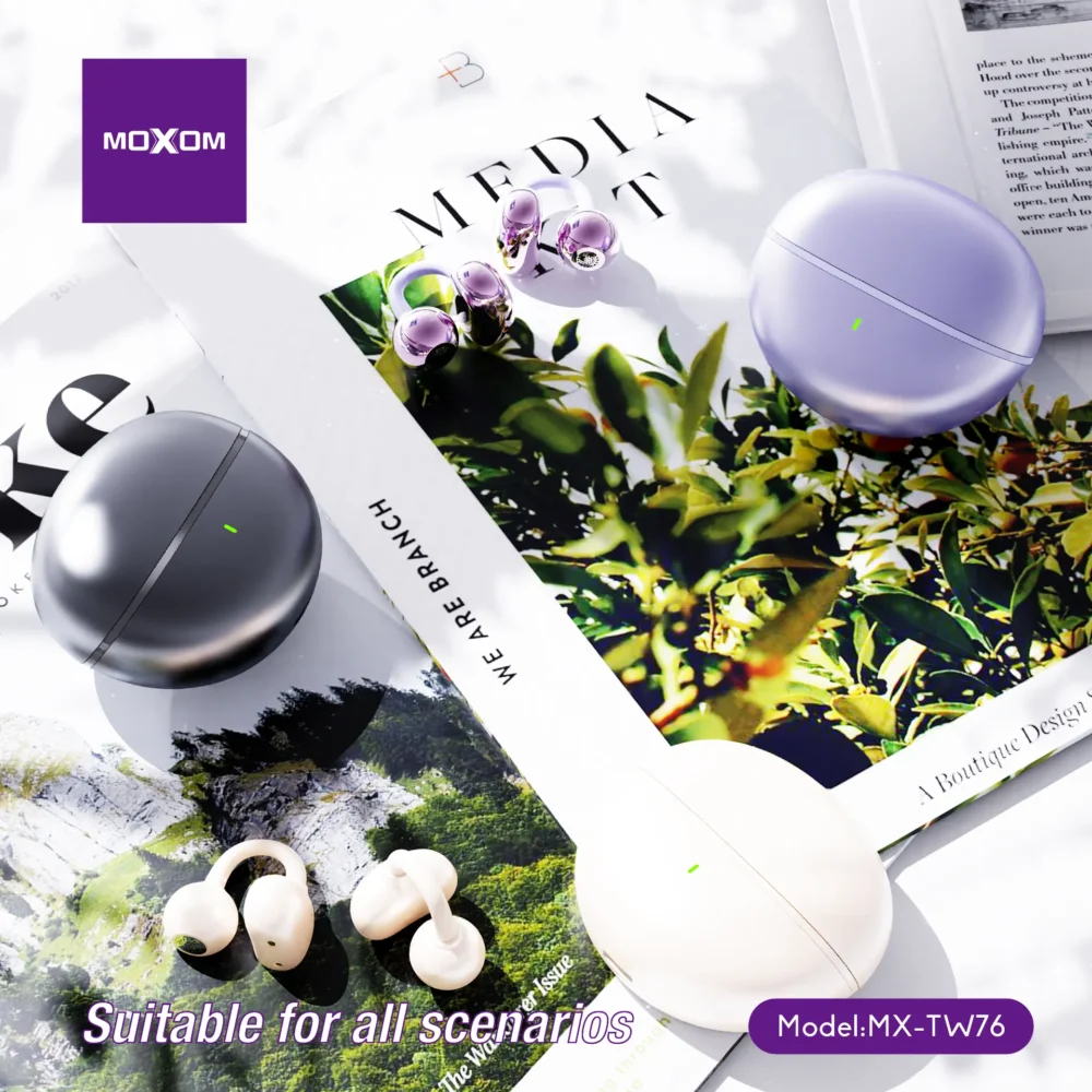 Écouteurs Sans Fil MOXOM MX-TW76 Open-Ear Bluetooth 5.4 – Design Tour d’Oreille, Son Hi-Fi et Confort Longue Durée — image 3