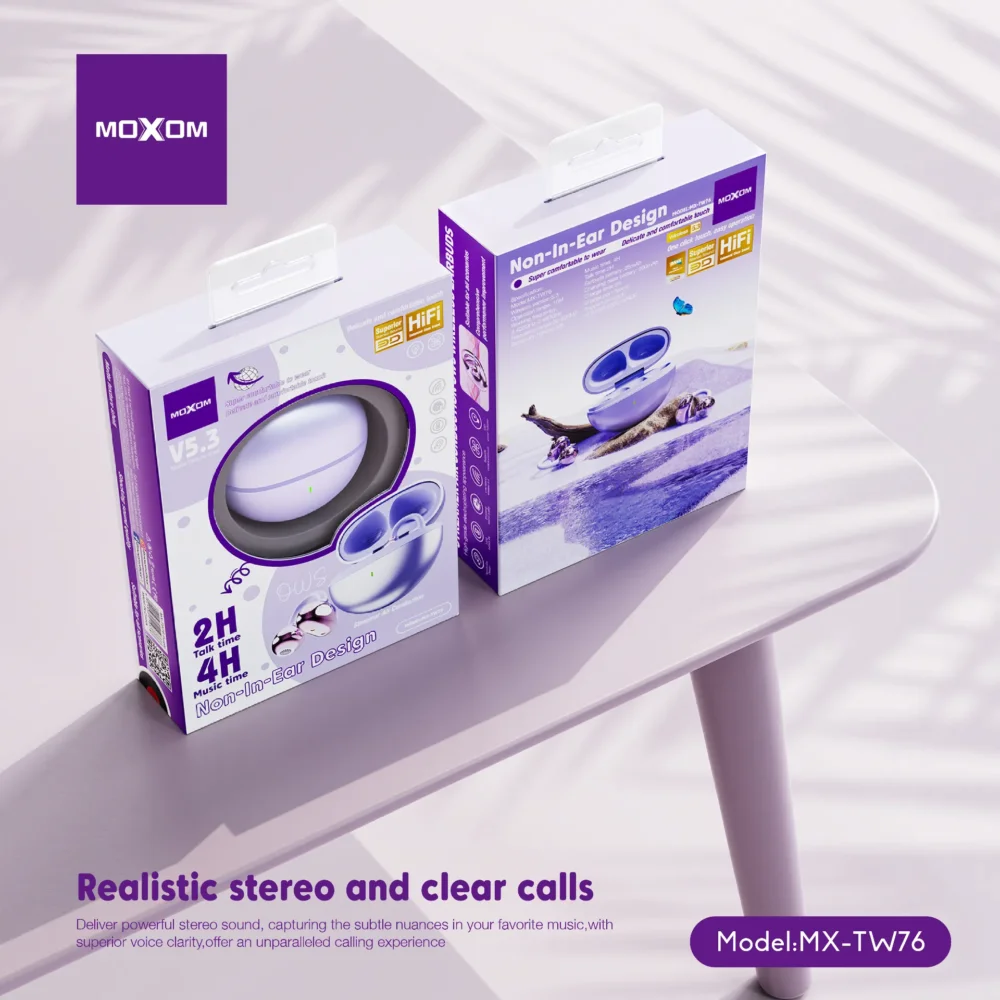 Écouteurs Sans Fil MOXOM MX-TW76 Open-Ear Bluetooth 5.4 – Design Tour d’Oreille, Son Hi-Fi et Confort Longue Durée — image 7