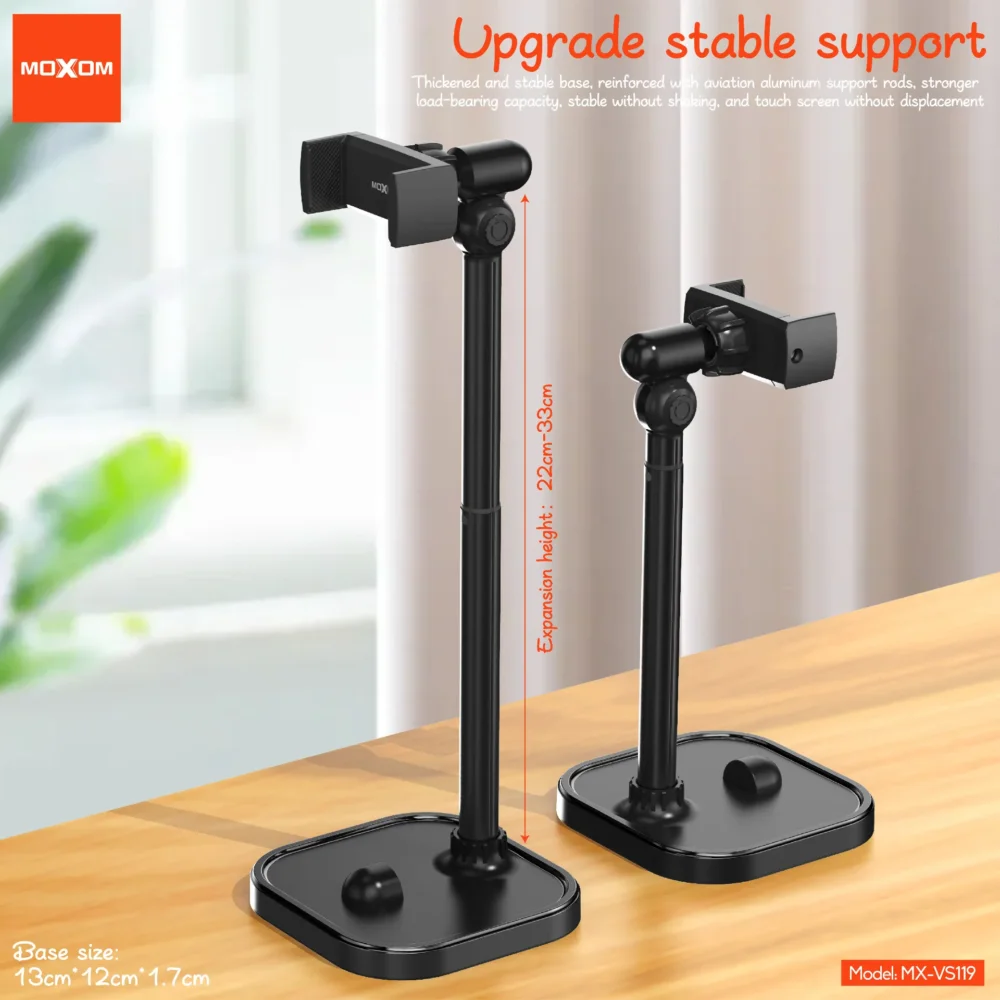 Support Téléphone & Tablette de Bureau MOXOM MX-VS119 – Support Réglable en Hauteur avec Rotation 360° — image 5
