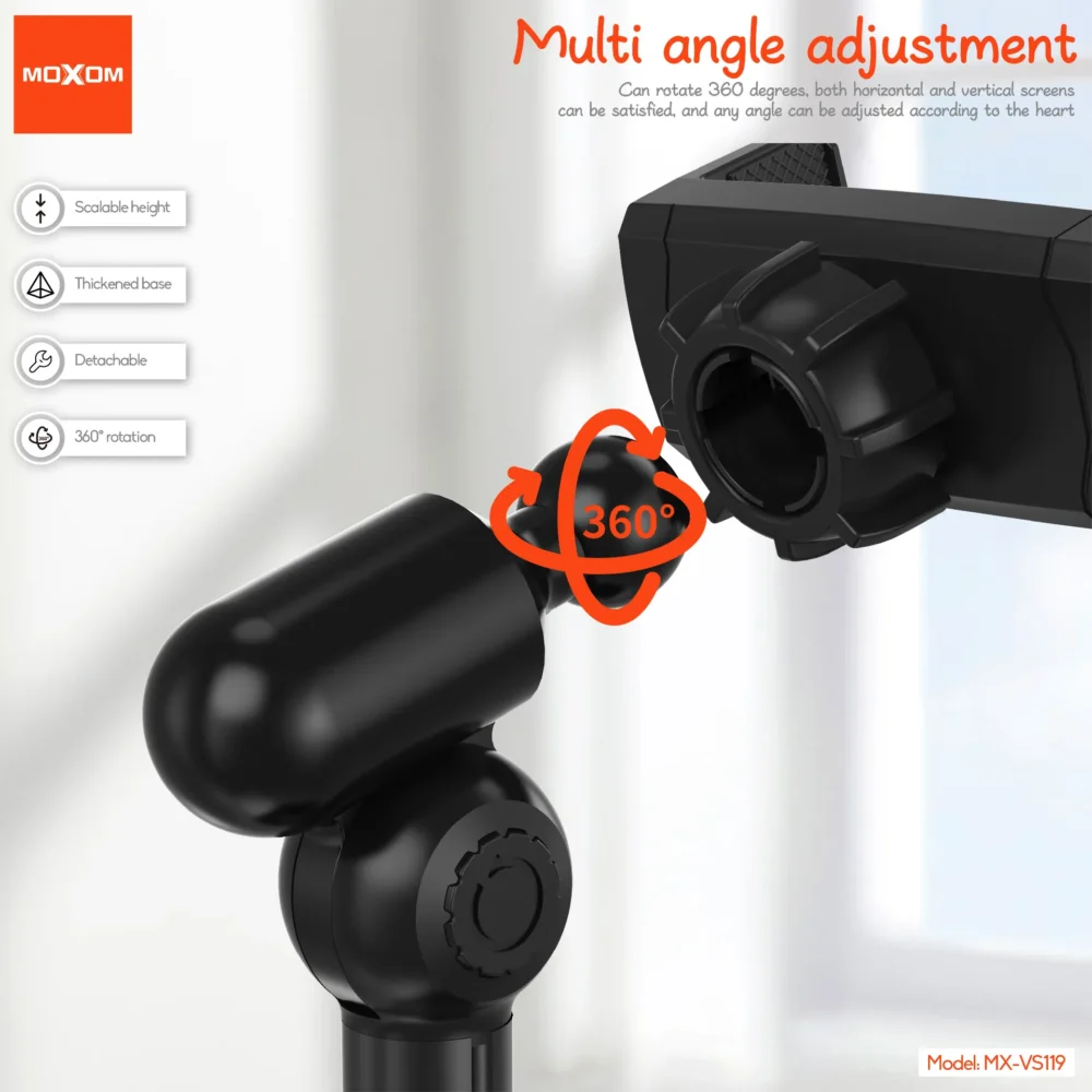 Support Téléphone & Tablette de Bureau MOXOM MX-VS119 – Support Réglable en Hauteur avec Rotation 360° — image 8