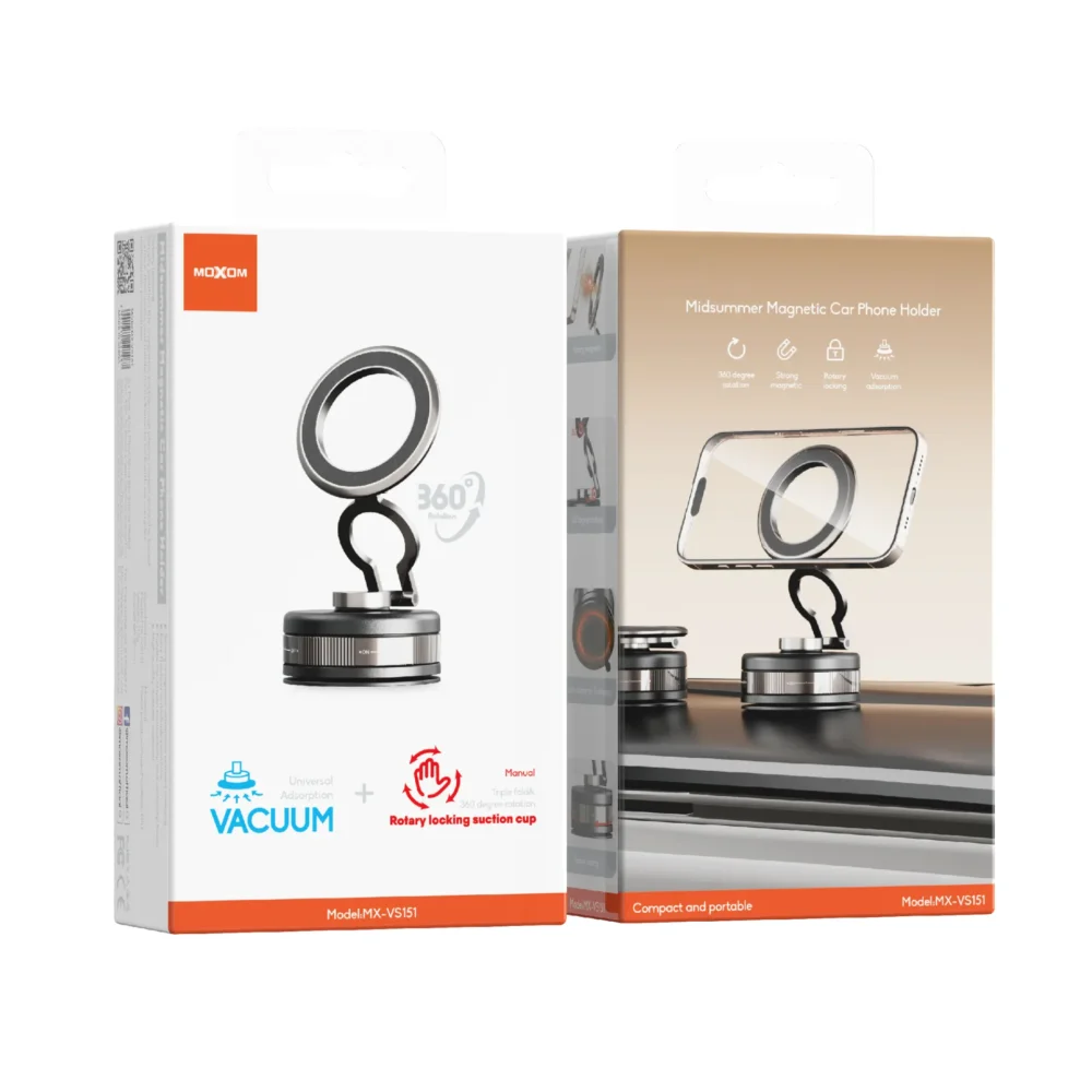Support Téléphone Magnétique MOXOM MX-VS151 – Ventouse Sous Vide, Bras Pliable et Fixation MagSafe Ultra Puissante — image 8