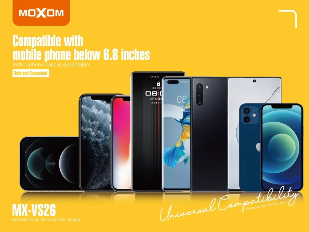 Support Téléphone Voiture MOXOM MX-VS26 – Fixation Rétroviseur Rotative 360° — image 6