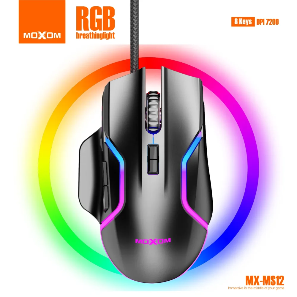 MOXOM MX-MS12 Souris Gaming RGB Filaire 7200 DPI – — image 4