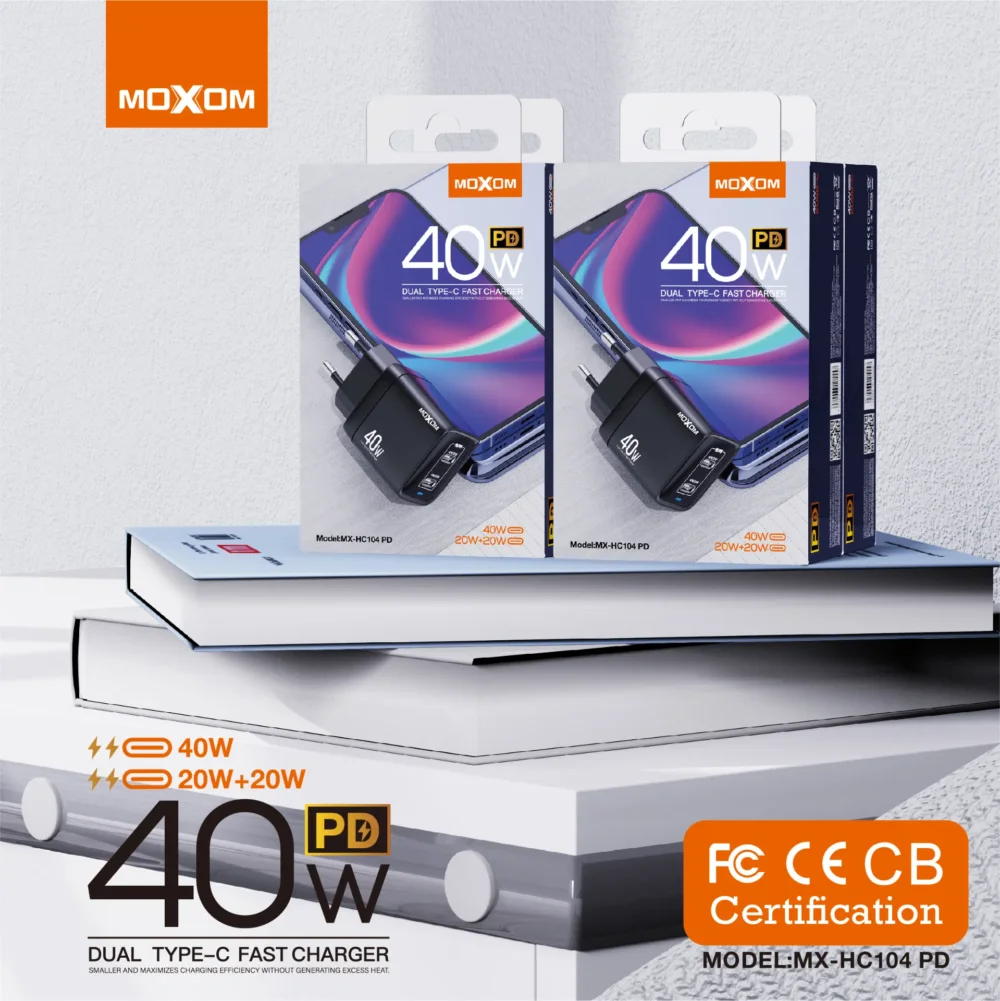 Chargeur Rapide MOXOM MX-HC104 PD 40W Double USB-C — image 9