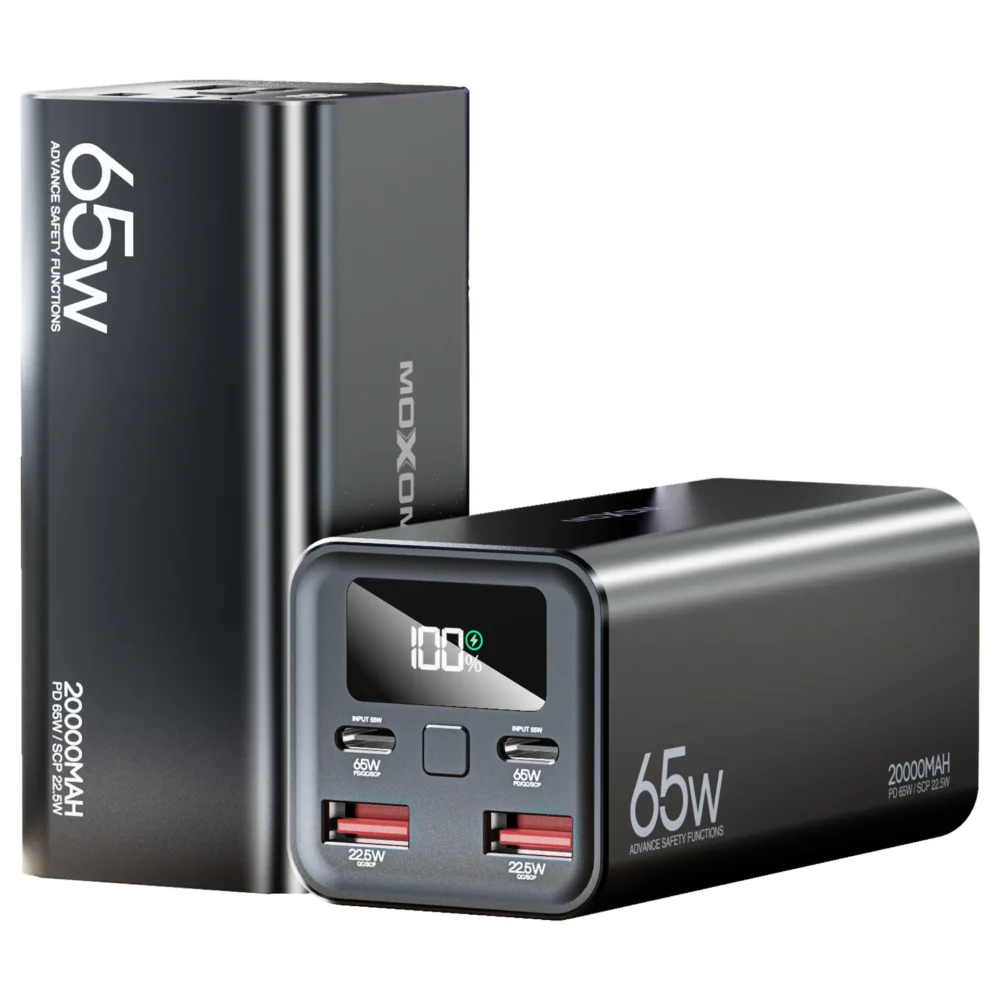 PowerBank MOXOM MX-PB72 20000mAh – Charge Rapide PD 65W & SCP 22.5W avec Écran LCD
