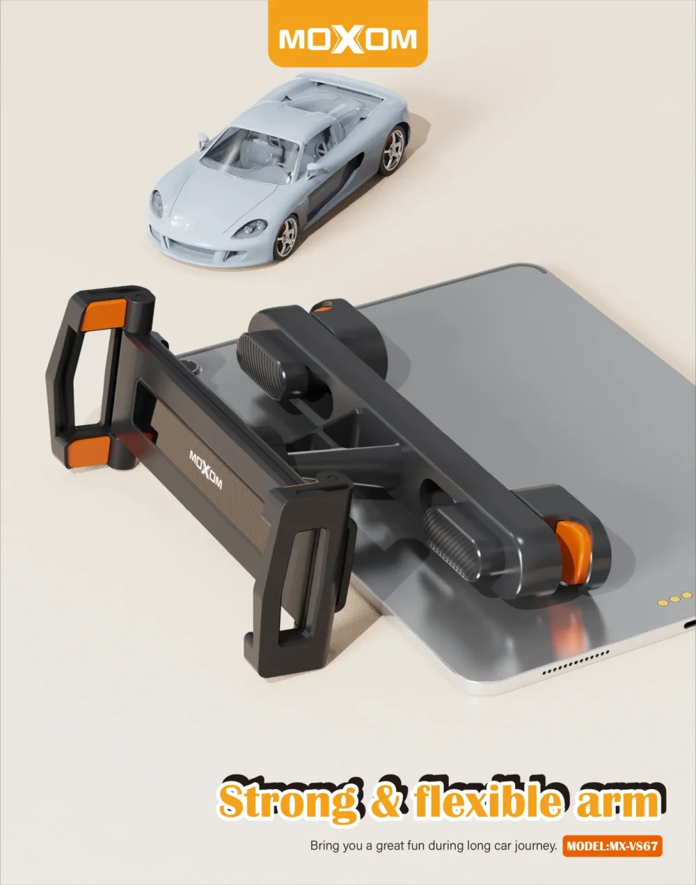 Support Tablette Appui-Tête Voiture MOXOM MX-VS67 – Support Universel Rotatif 360° pour Tablettes et Smartphones — image 3