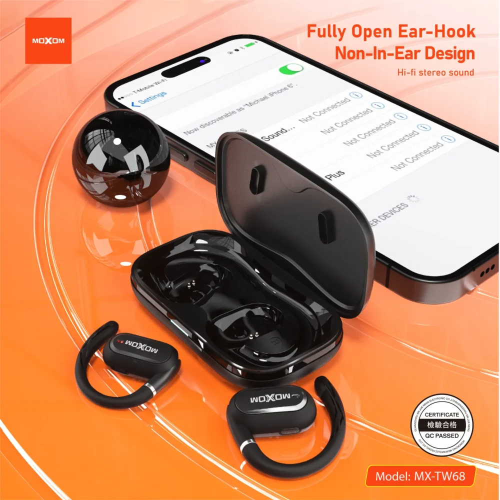 Écouteurs Sans Fil MOXOM MX-TW68 OWS Bluetooth 5.3 – Design Open-Ear, Son Hi-Fi et Confort Sportif — image 10