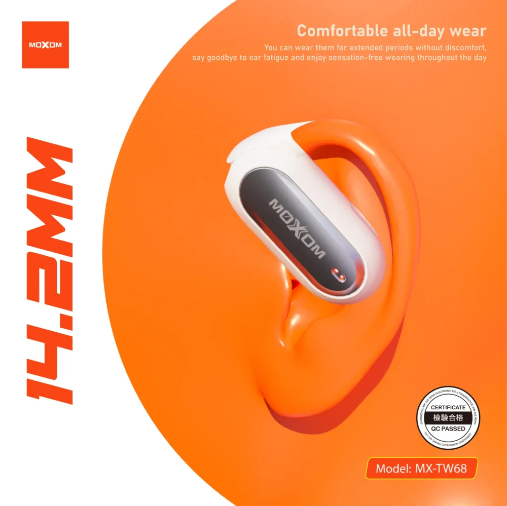 Écouteurs Sans Fil MOXOM MX-TW68 OWS Bluetooth 5.3 – Design Open-Ear, Son Hi-Fi et Confort Sportif — image 5