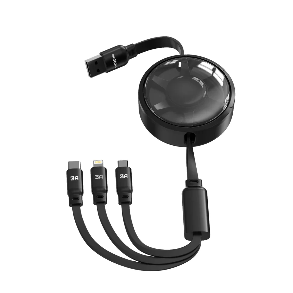 Câble de Charge 3-en-1 MOXOM MX-CB292 – Design Rétractable et Charge Multiple